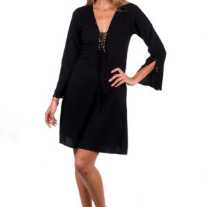Fitted Swing Dress (Black) - L