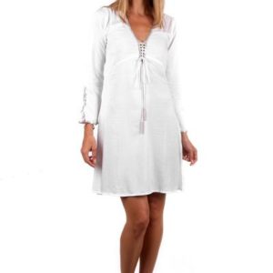 Fitted Swing Dress (White) - L